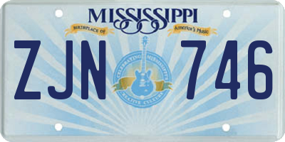 MS license plate ZJN746