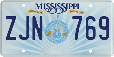 MS license plate ZJN769
