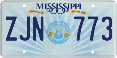 MS license plate ZJN773