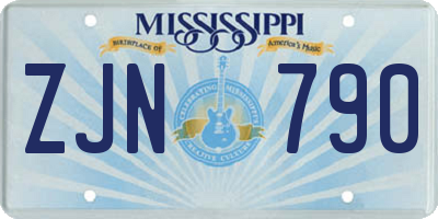 MS license plate ZJN790