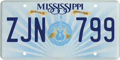 MS license plate ZJN799