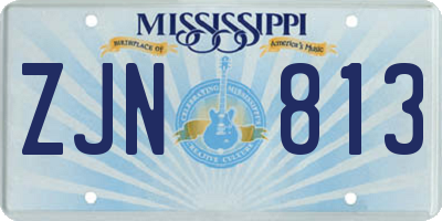 MS license plate ZJN813