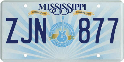 MS license plate ZJN877