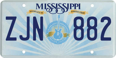 MS license plate ZJN882