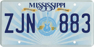 MS license plate ZJN883