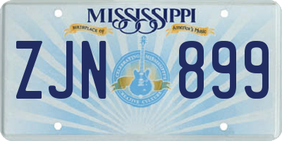 MS license plate ZJN899