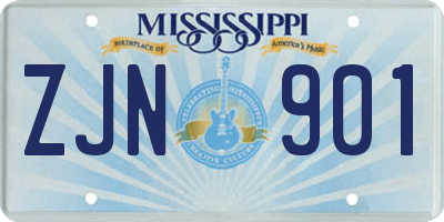 MS license plate ZJN901