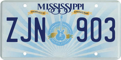 MS license plate ZJN903