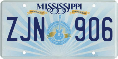 MS license plate ZJN906