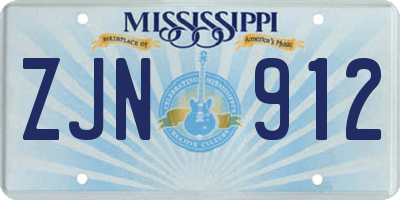 MS license plate ZJN912