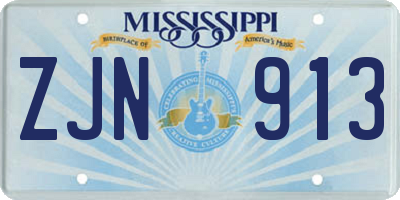 MS license plate ZJN913