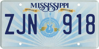 MS license plate ZJN918