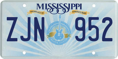 MS license plate ZJN952