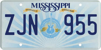 MS license plate ZJN955