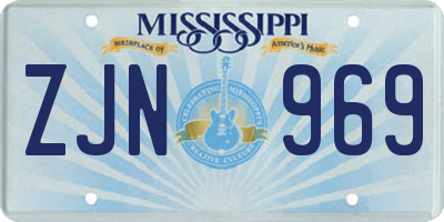 MS license plate ZJN969