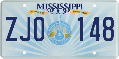 MS license plate ZJO148