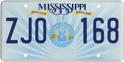 MS license plate ZJO168
