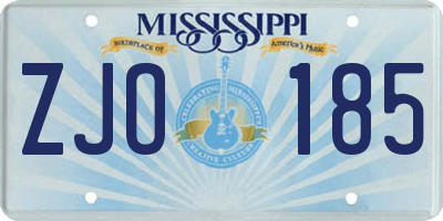 MS license plate ZJO185