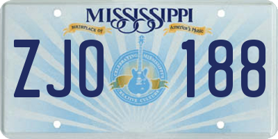 MS license plate ZJO188