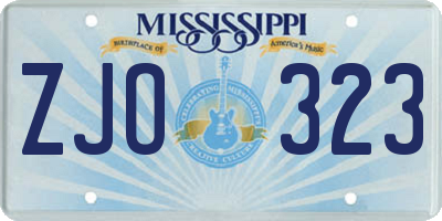 MS license plate ZJO323