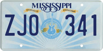 MS license plate ZJO341