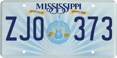 MS license plate ZJO373