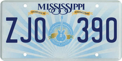 MS license plate ZJO390