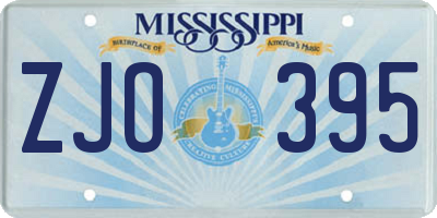 MS license plate ZJO395