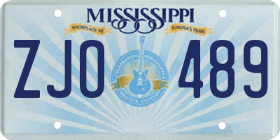 MS license plate ZJO489