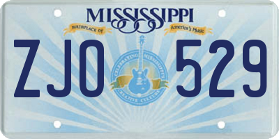 MS license plate ZJO529