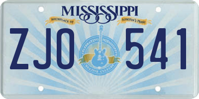 MS license plate ZJO541