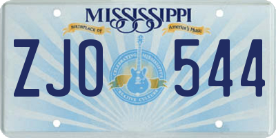 MS license plate ZJO544