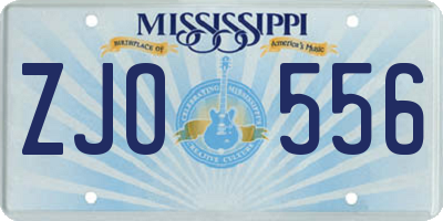 MS license plate ZJO556