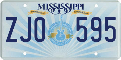 MS license plate ZJO595