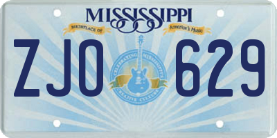 MS license plate ZJO629