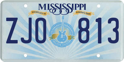 MS license plate ZJO813