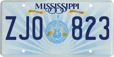 MS license plate ZJO823
