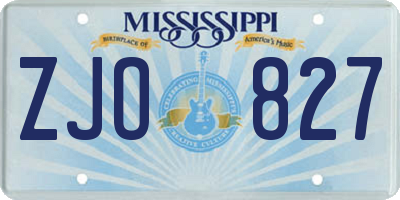 MS license plate ZJO827