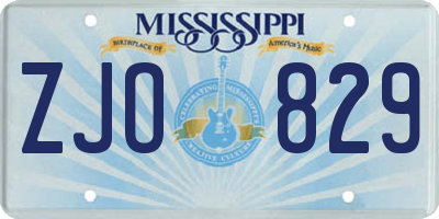 MS license plate ZJO829