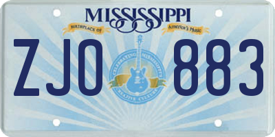 MS license plate ZJO883