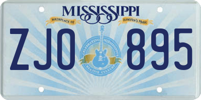 MS license plate ZJO895