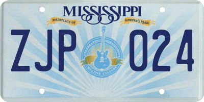 MS license plate ZJP024