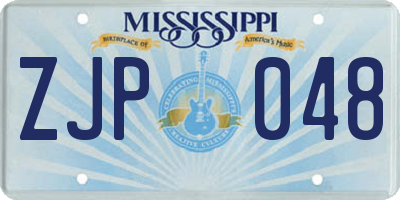 MS license plate ZJP048