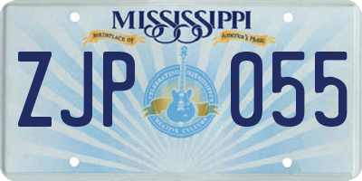 MS license plate ZJP055