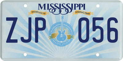MS license plate ZJP056