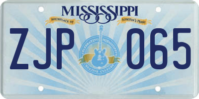 MS license plate ZJP065