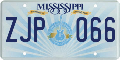 MS license plate ZJP066