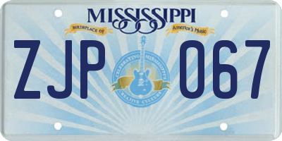 MS license plate ZJP067