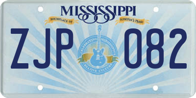 MS license plate ZJP082