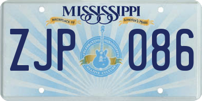 MS license plate ZJP086